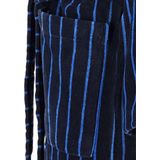 SCHIESSER - Heren Badjas - Donker Blauw Gestreept - Ultralicht Velours