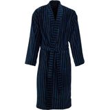 SCHIESSER - Heren Badjas - Donker Blauw Gestreept - Ultralicht Velours