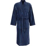 SCHIESSER - Heren Badjas - Donker Blauw Gestreept - Ultralicht Velours