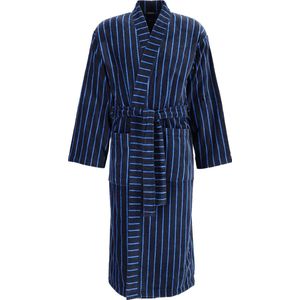 SCHIESSER - Heren Badjas - Donker Blauw Gestreept - Ultralicht Velours