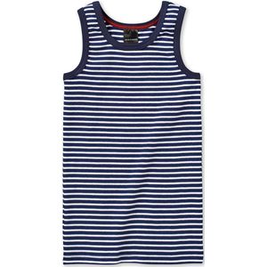 Schiesser - Original Classics - Onderhemd - Wit-Blauw - Geringeld