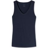 Schiesser - Naturschönheit - Top - Nachtblauw - Katoen/Elastaan - V-hals