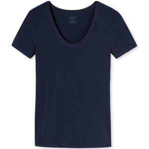 Schiesser - Naturschönheit - T-Shirt - Nachtblauw - 95% Katoen, 5% Elastaan