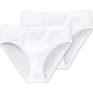 Schiesser - 145240 Cotton Essentials - Ondergoed - Wit - Set van 2 Damesslips