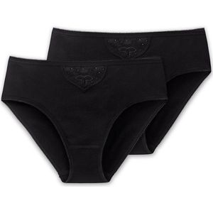 Schiesser - 145240 Cotton Essentials - Damesslips - Zwart - Set van 2