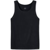 Schiesser - Long Life Soft - Ondershirt - Blueblack - Katoen, Zijde, Elastaan