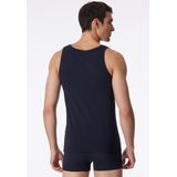 Schiesser - Long Life Soft - Ondershirt - Blueblack - Katoen, Zijde, Elastaan