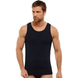 Schiesser - Long Life Soft - Ondershirt - Blueblack - Katoen, Zijde, Elastaan