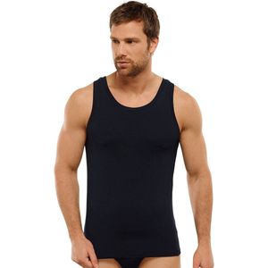 Schiesser - Long Life Soft - Ondershirt - Blueblack - Katoen, Zijde, Elastaan