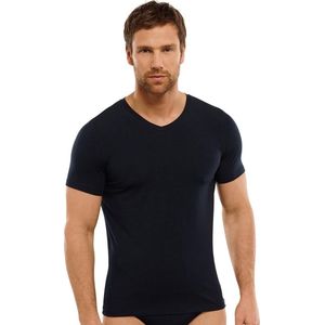 Schiesser - Long Life Soft - T-Shirt - Blueblack - 45% Katoen 45% Zijde 10% Elastaan