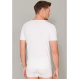 SCHIESSER - Laser Cut - T-shirt - Wit - Katoen - Korte Mouwen