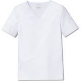 SCHIESSER - Laser Cut - T-shirt - Wit - Katoen - Korte Mouwen