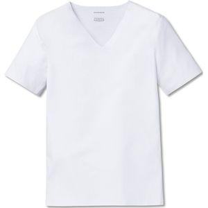 SCHIESSER - Laser Cut - T-shirt - Wit - Katoen - Korte Mouwen