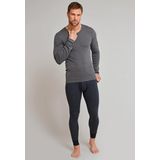 Schiesser - Feinripp Melange - Lange Onderbroek - Zwart - 100% Katoen