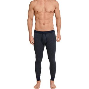 Schiesser - Feinripp Melange - Lange Onderbroek - Zwart - 100% Katoen