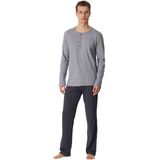 Schiesser - Selected Premium Inspiration - Pyjama - Blauwgrijs - Katoen
