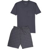 SCHIESSER - Sportieve Shortama - Antraciet - 100% Katoen