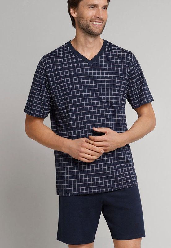 Schiesser - 159617 - Pyjama - Donkerblauw - 100% Katoen