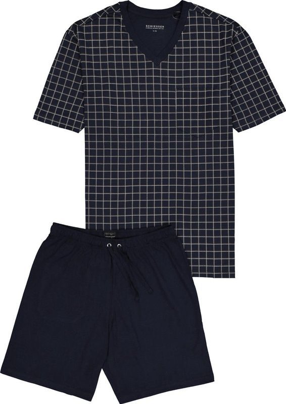 Schiesser - 159617 - Pyjama - Donkerblauw - 100% Katoen