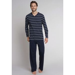 SCHIESSER - Pyjama - Blauw met Wit Gestreept - Katoen