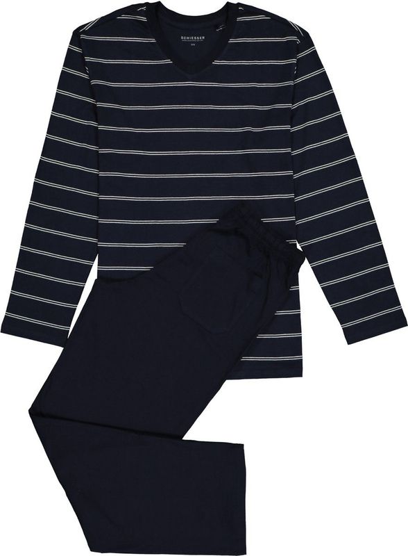 SCHIESSER - Heren Pyjama Set - Blauw/Wit Gestreept - Katoen