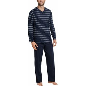 SCHIESSER - Gestreepte Pyjama - Blauw/Wit - Katoen