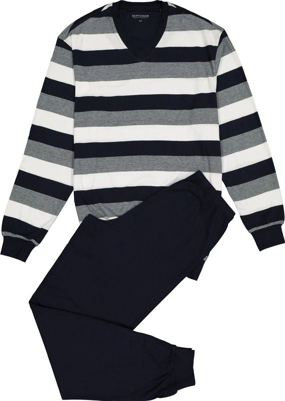 Schiesser - 159623 - Pyjama - Donkerblauw - 100% Katoen