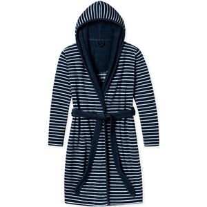 SCHIESSER selected! premium badjas dames badjas met capuchon lichte badstof nachtblauw