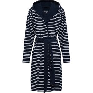 SCHIESSER selected! premium badjas dames badjas met capuchon lichte badstof nachtblauw