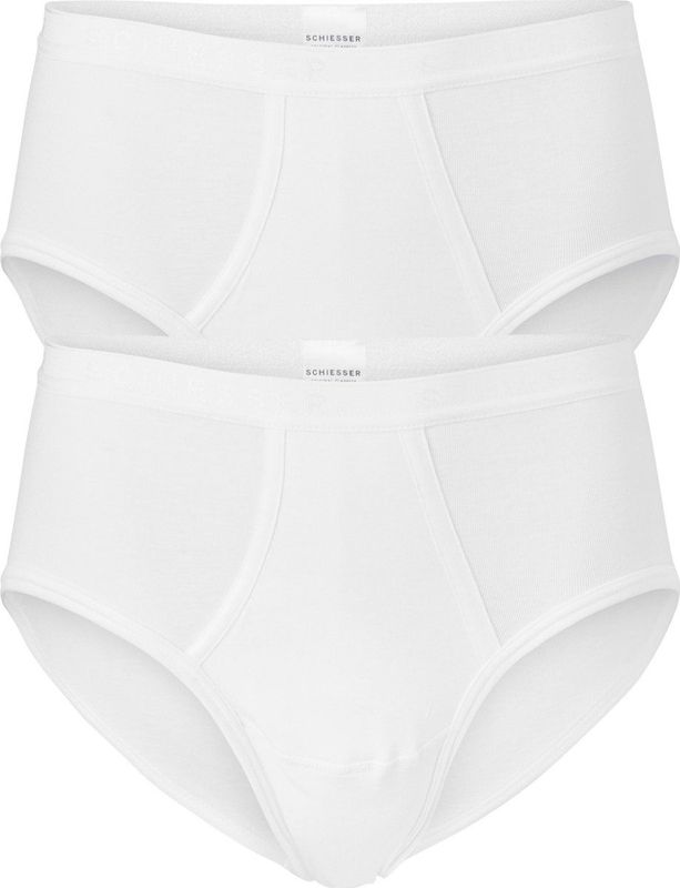 Schiesser - Classic Slip - 2-pack - Wit - Katoen - Met Gulp