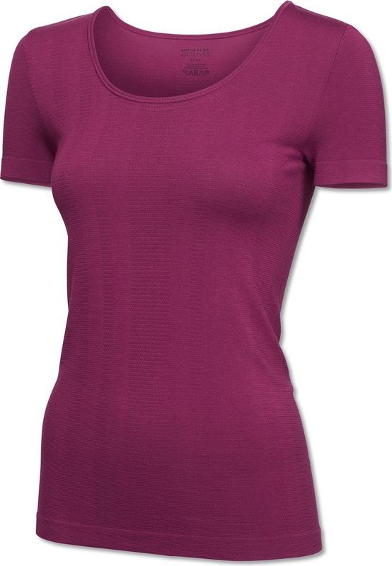 SCHIESSER Active Mesh Bamboo T-shirt (1-pack) - dames shirt korte mouwen bessenkleur