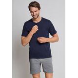 SCHIESSER Mix+Relax - T-shirt - Donkerblauw - 100% Katoen