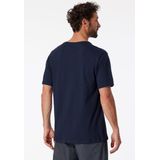 Schiesser M R Heren korte mouw Pyjamashirt - Donkerblauw