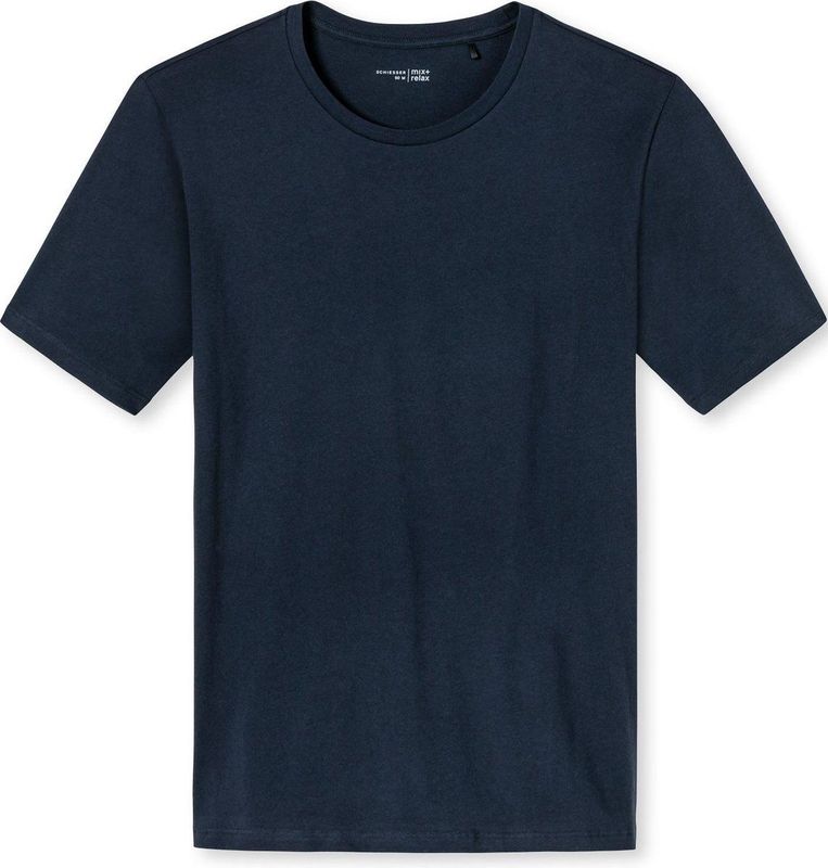 Schiesser M R Heren korte mouw Pyjamashirt - Donkerblauw