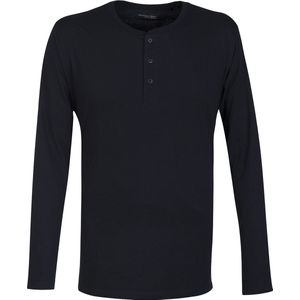 Schiesser - Mix+Relax - Pyjamashirt - Donkerblauw - 100% Katoen