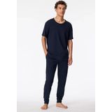 Schiesser Mix and Relax Lounge Pants With Cuffs Blau Muster Baumwolle X-Large Herren