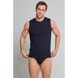 SCHIESSER - Long Life Soft - Onderhemd - Blauwzwart - Optimaal Vochtbeheer, 10% Elastaan