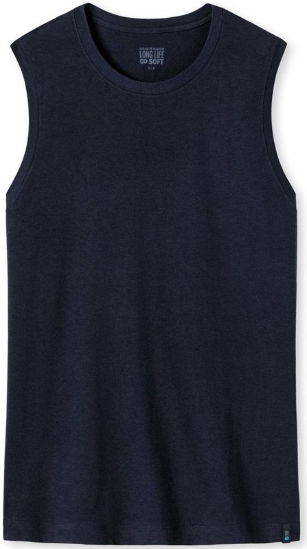SCHIESSER - Long Life Soft - Onderhemd - Blauwzwart - Optimaal Vochtbeheer, 10% Elastaan