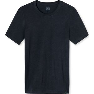 SCHIESSER Long Life Soft T-shirt (1-pack), heren shirt korte mouwen jersey elastisch ronde hals blauw-zwart
