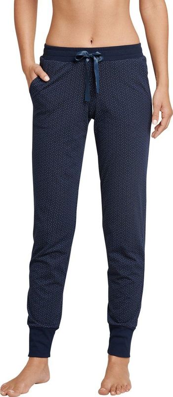 Schiesser Damen Schlafhose lang mit Bündchen Baumwolle Stretch - Mix + Relax