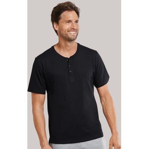 Schiesser - Mix+Relax - Pyjama - Zwart - Katoen - Korte Mouwen