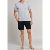 SCHIESSER Mix+Relax T-shirt - korte mouw V-hals - lichtgrijs melange