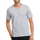 SCHIESSER Mix+Relax T-shirt - korte mouw V-hals - lichtgrijs melange