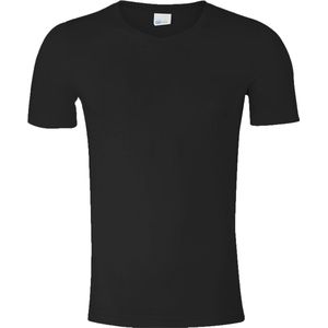 SCHIESSER Long Life Cotton T-shirt (1-pack) - V-hals - zwart
