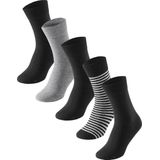 Schiesser - Cotton5P - Huissokken - Zwart/Grijs - 5-Pack, 77% Katoen, Stay-Fresh Afwerking