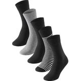 Schiesser - Cotton5P - Huissokken - Zwart/Grijs - 5-Pack, 77% Katoen, Stay-Fresh Afwerking