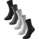 Zwart - Grijs-Wit - Antracietmelange - Gestreept - Sokken - 5-Pack - Katoen