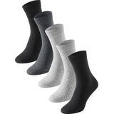 Zwart - Grijs-Wit - Antracietmelange - Gestreept - Sokken - 5-Pack - Katoen