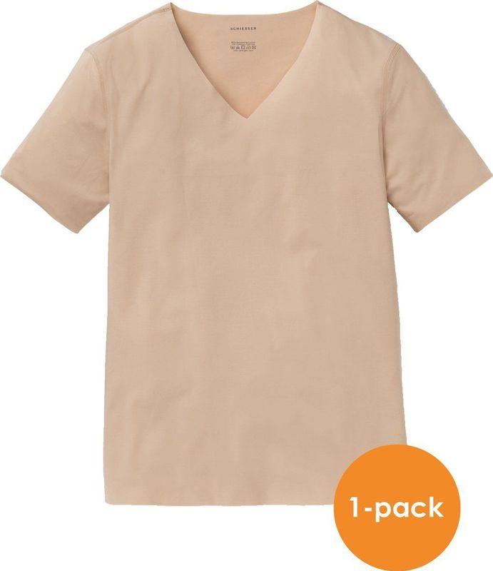 SCHIESSER Laser Cut T-shirt (1-pack) - naadloos met diepe V-hals - Beige