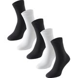 Schiesser - Cotton 5PACK - Dames Sokken - Zwart en Wit